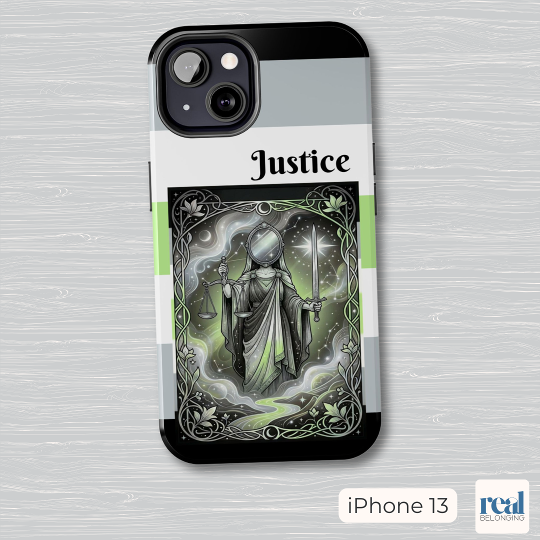Justice Agender Tarot Phone Case | LGBTQ+ Pride Major Arcana