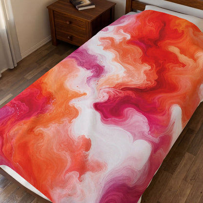 Lesbian Watercolor Marble Swirl Blanket