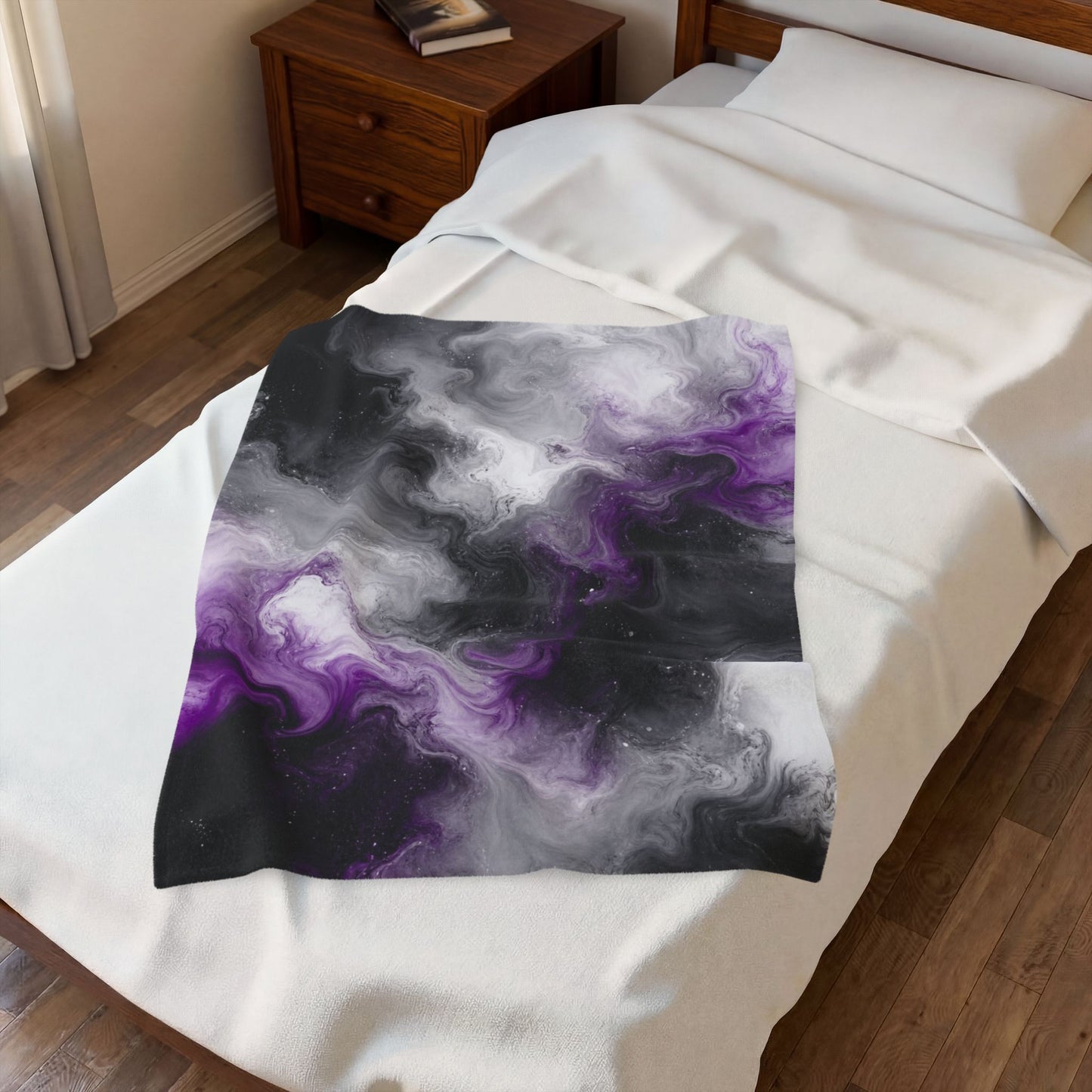Asexual Watercolor Marble Swirl Blanket