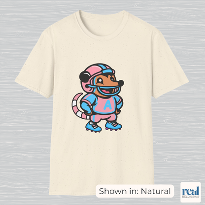 Football Possum T-Shirt | 4 Fur Color Choices | Adorable AF