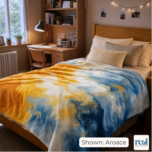 Aroace Watercolor Marble Swirl Blanket
