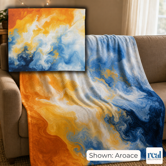 Aroace Watercolor Marble Swirl Blanket
