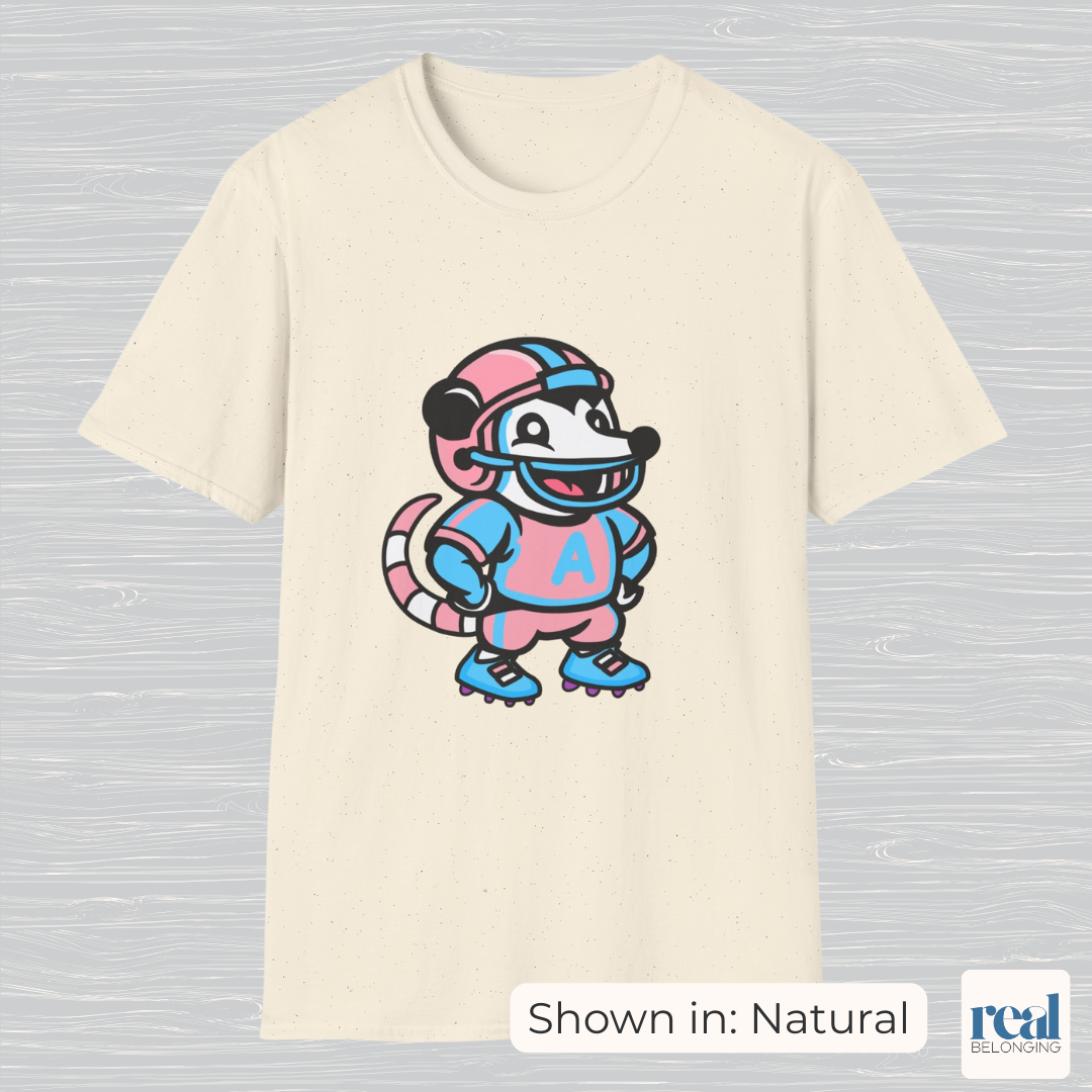Football Possum T-Shirt | 4 Fur Color Choices | Adorable AF