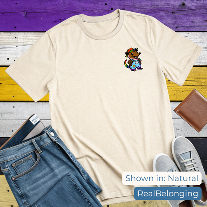 Adorable AF Rainbow Progress Pride Possum T-Shirt | Hillbilly Queer Critter