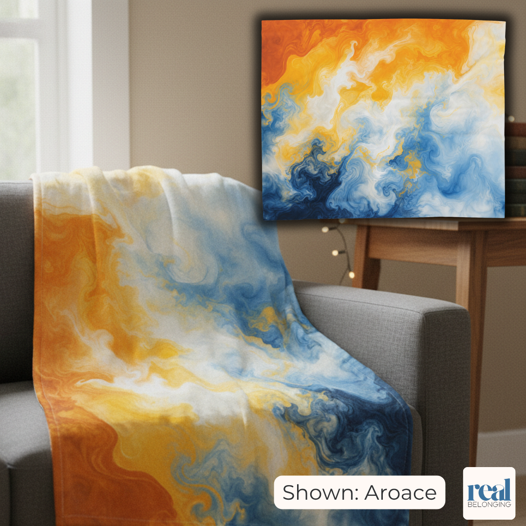 Aroace Watercolor Marble Swirl Blanket