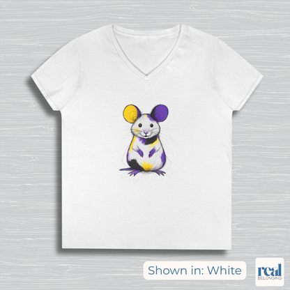 Non-binary Mouse V-neck | Adorable AF