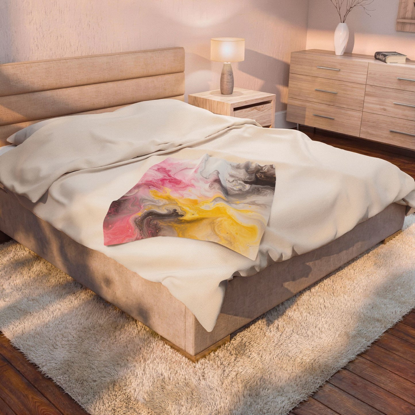 Queerplatonic Watercolor Marble Swirl Blanket