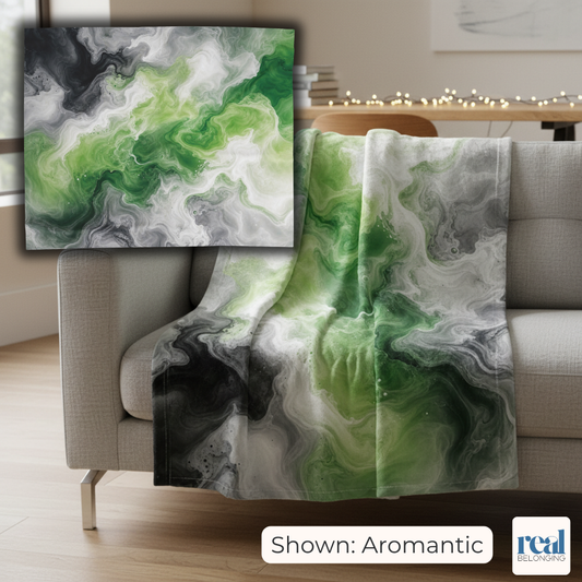 Aromantic Watercolor Marble Swirl Blanket