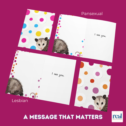 16-Identity LGBTQ+ Opossum Spots Greeting Card Mega-Pack