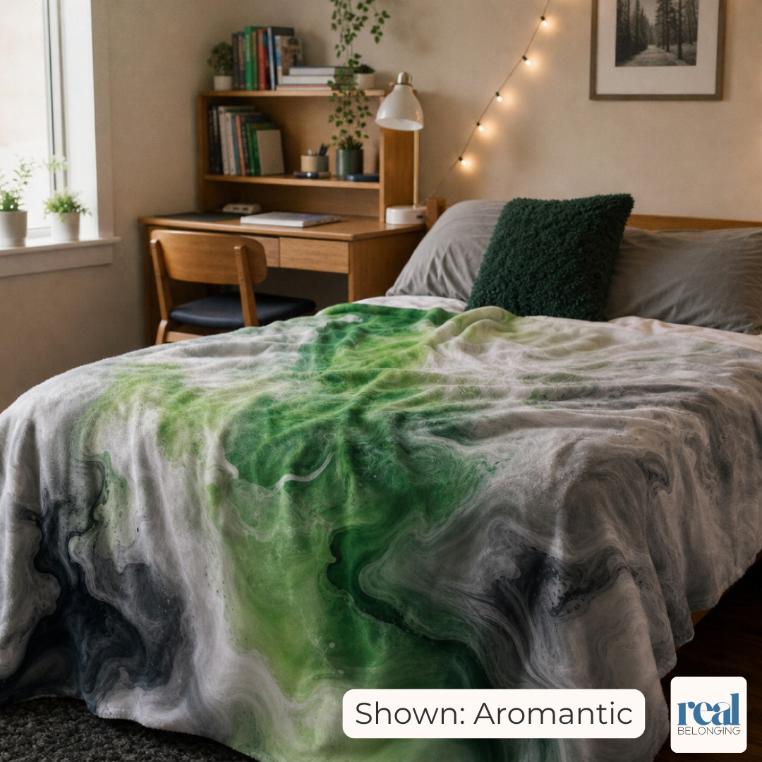 Aromantic Watercolor Marble Swirl Blanket
