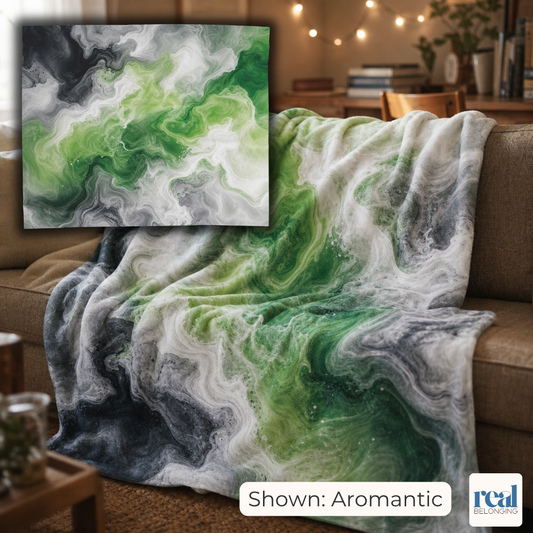 Aromantic Watercolor Marble Swirl Blanket