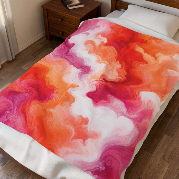 Lesbian Watercolor Marble Swirl Blanket