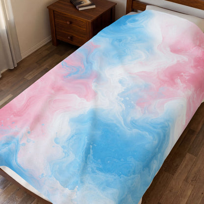 Transgender Watercolor Marble Swirl Blanket