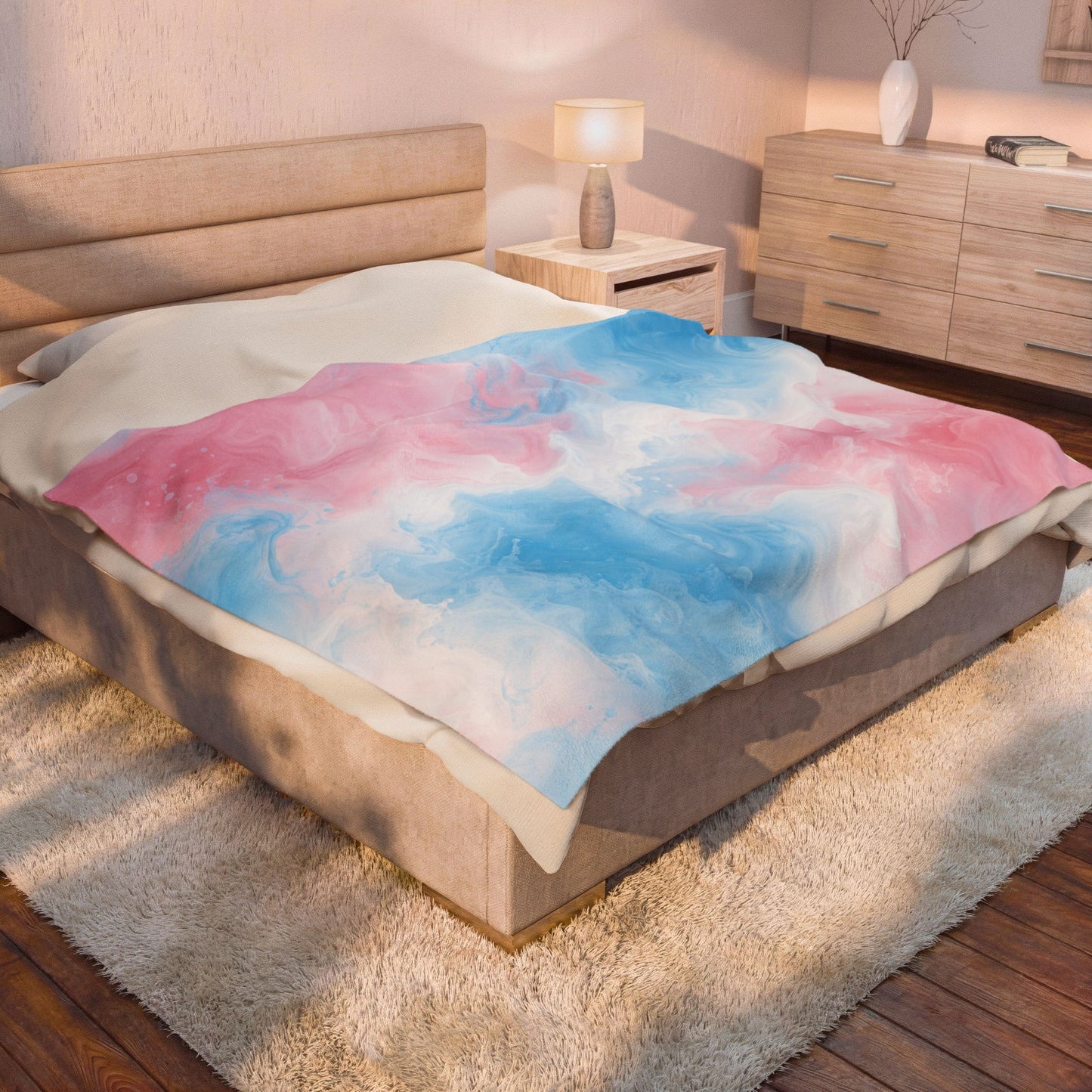 Transgender Watercolor Marble Swirl Blanket