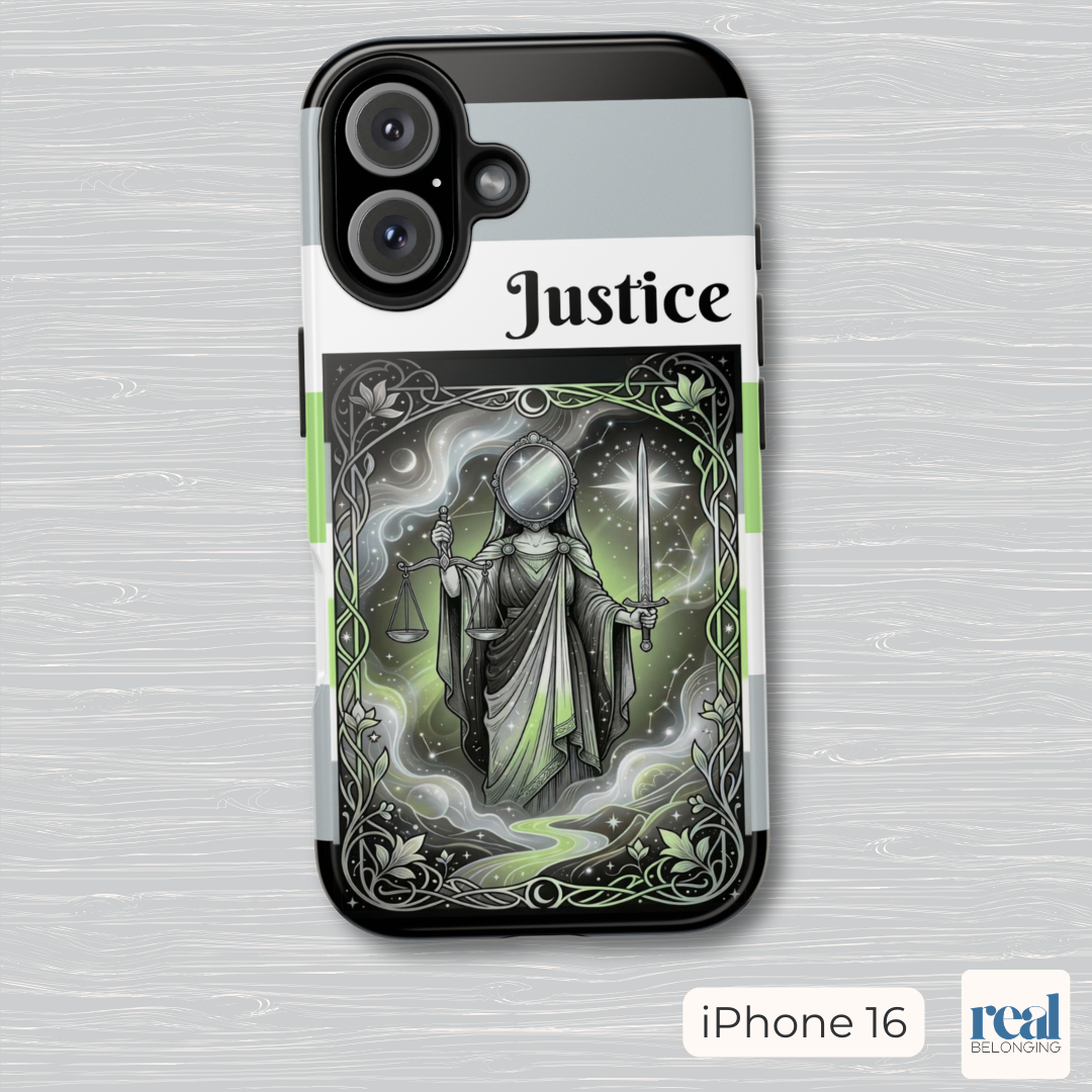 Justice Agender Tarot Phone Case | LGBTQ+ Pride Major Arcana