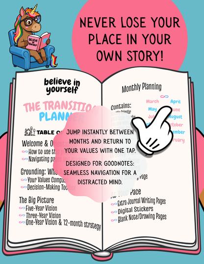 The Transition Planner — A 310-Page Digital Planner, Journal & Coloring Book for Navigating Change