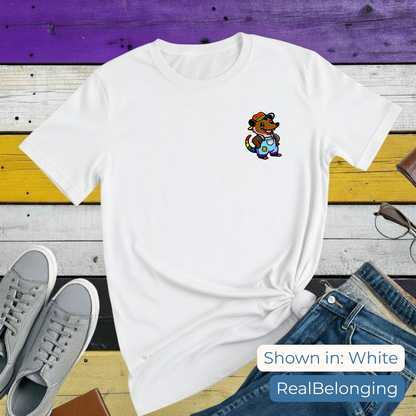 Adorable AF Rainbow Progress Pride Possum T-Shirt | Hillbilly Queer Critter