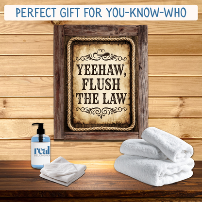Yeehaw Flush the Law Bathroom Wall Art | Instant Download 4 Sizes