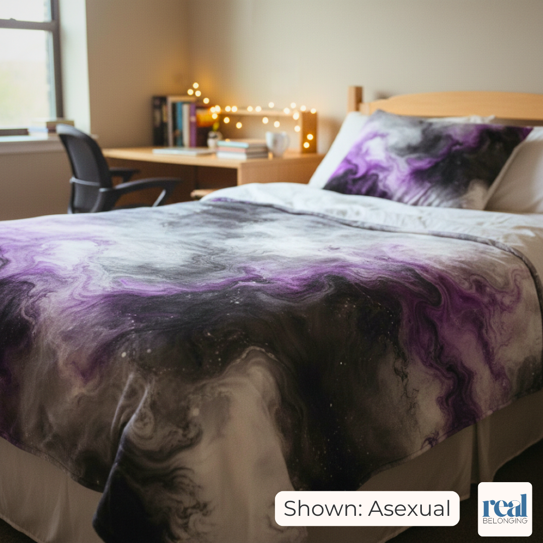 Asexual Watercolor Marble Swirl Blanket