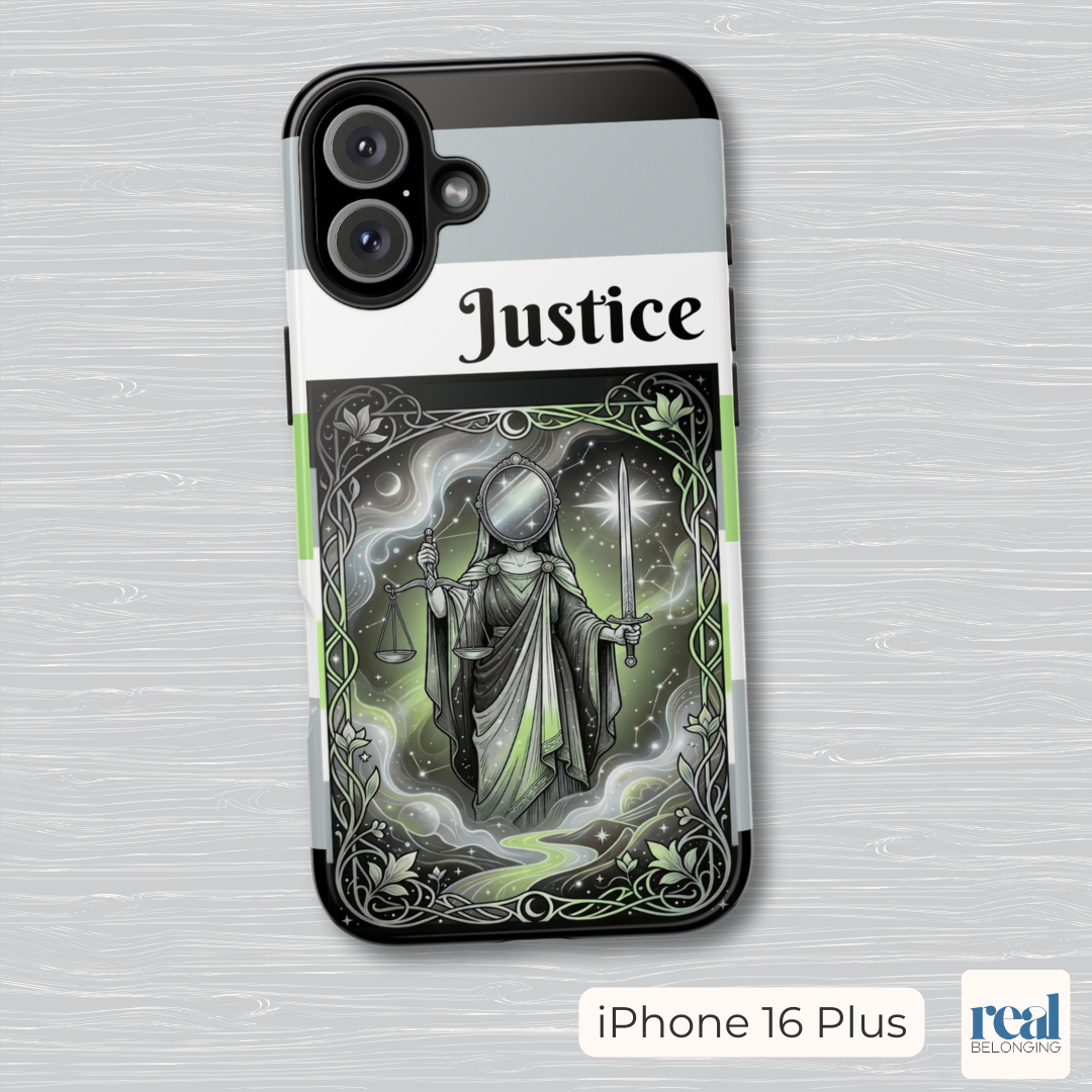 Justice Agender Tarot Phone Case | LGBTQ+ Pride Major Arcana
