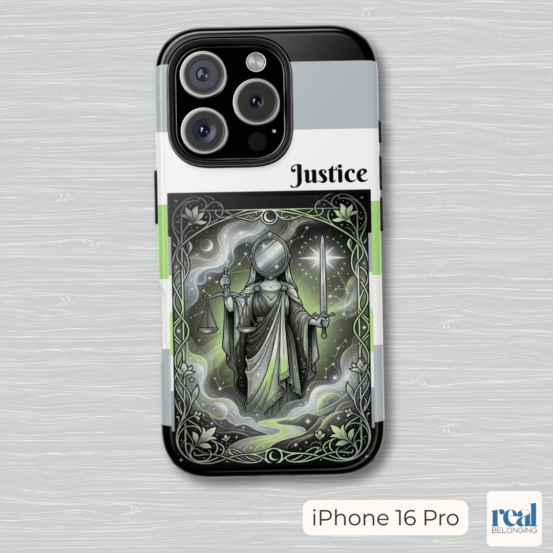 Justice Agender Tarot Phone Case | LGBTQ+ Pride Major Arcana