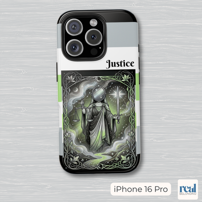 Justice Agender Tarot Phone Case | LGBTQ+ Pride Major Arcana
