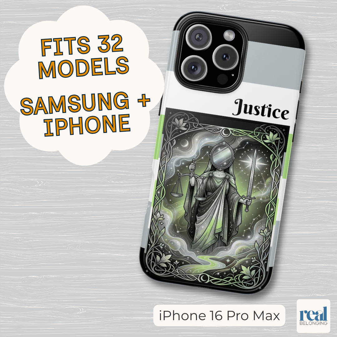 Justice Agender Tarot Phone Case | LGBTQ+ Pride Major Arcana