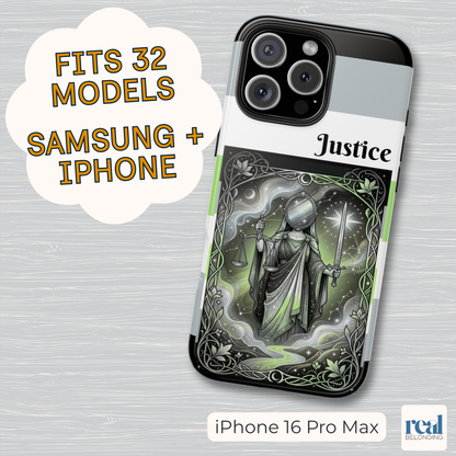 Justice Agender Tarot Phone Case | LGBTQ+ Pride Major Arcana