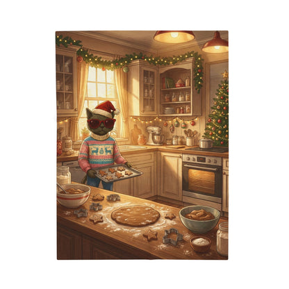 Santa Claws Cookie Cutter Cat | Velveteen Plush Blanket Throw