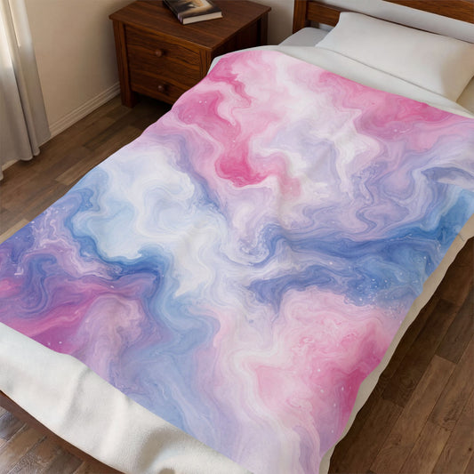 Bigender Watercolor Marble Swirl Blanket