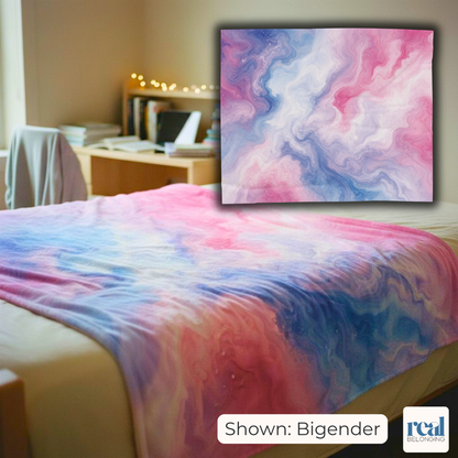Bigender Watercolor Marble Swirl Blanket