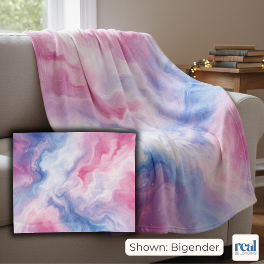Bigender Watercolor Marble Swirl Blanket