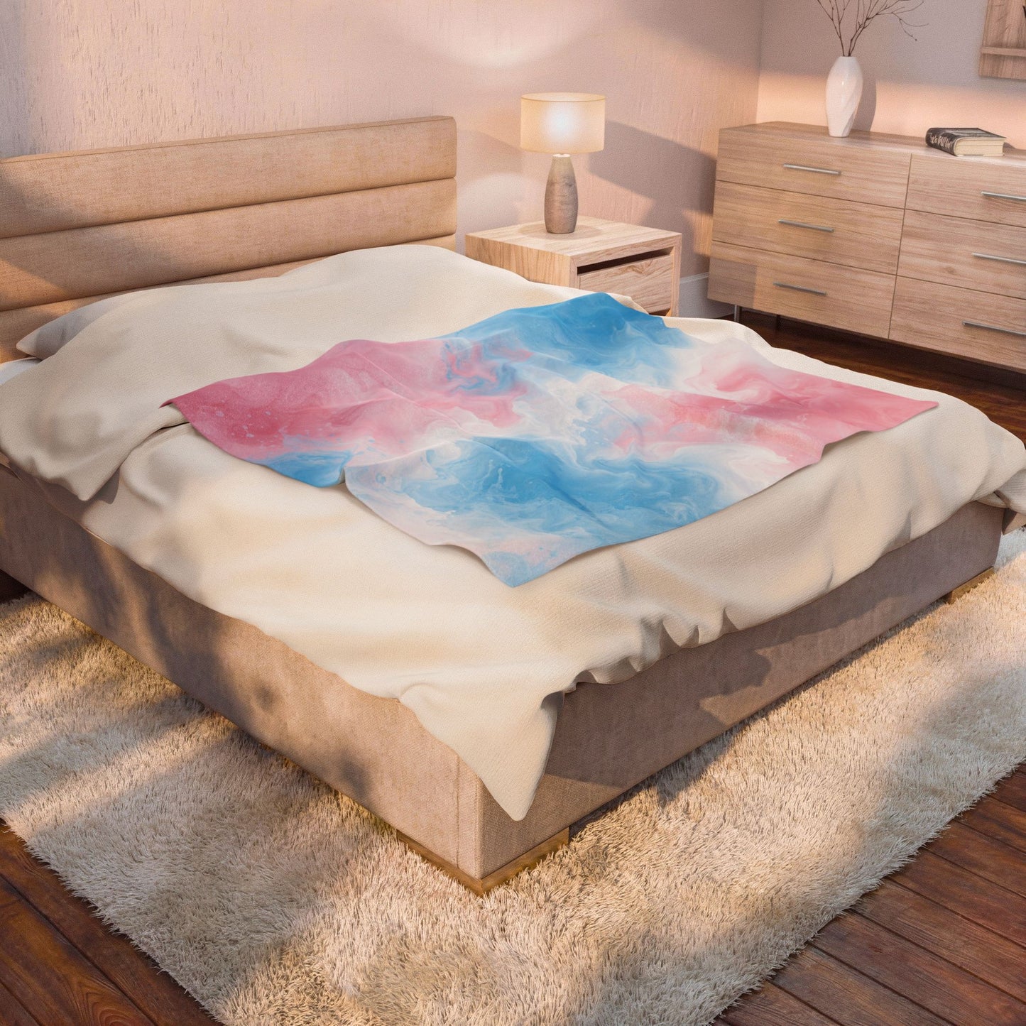 Transgender Watercolor Marble Swirl Blanket
