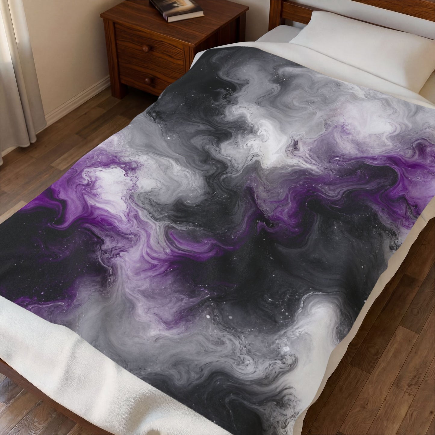 Asexual Watercolor Marble Swirl Blanket