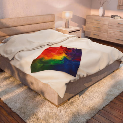 Rainbow Watercolor Marble Swirl Blanket