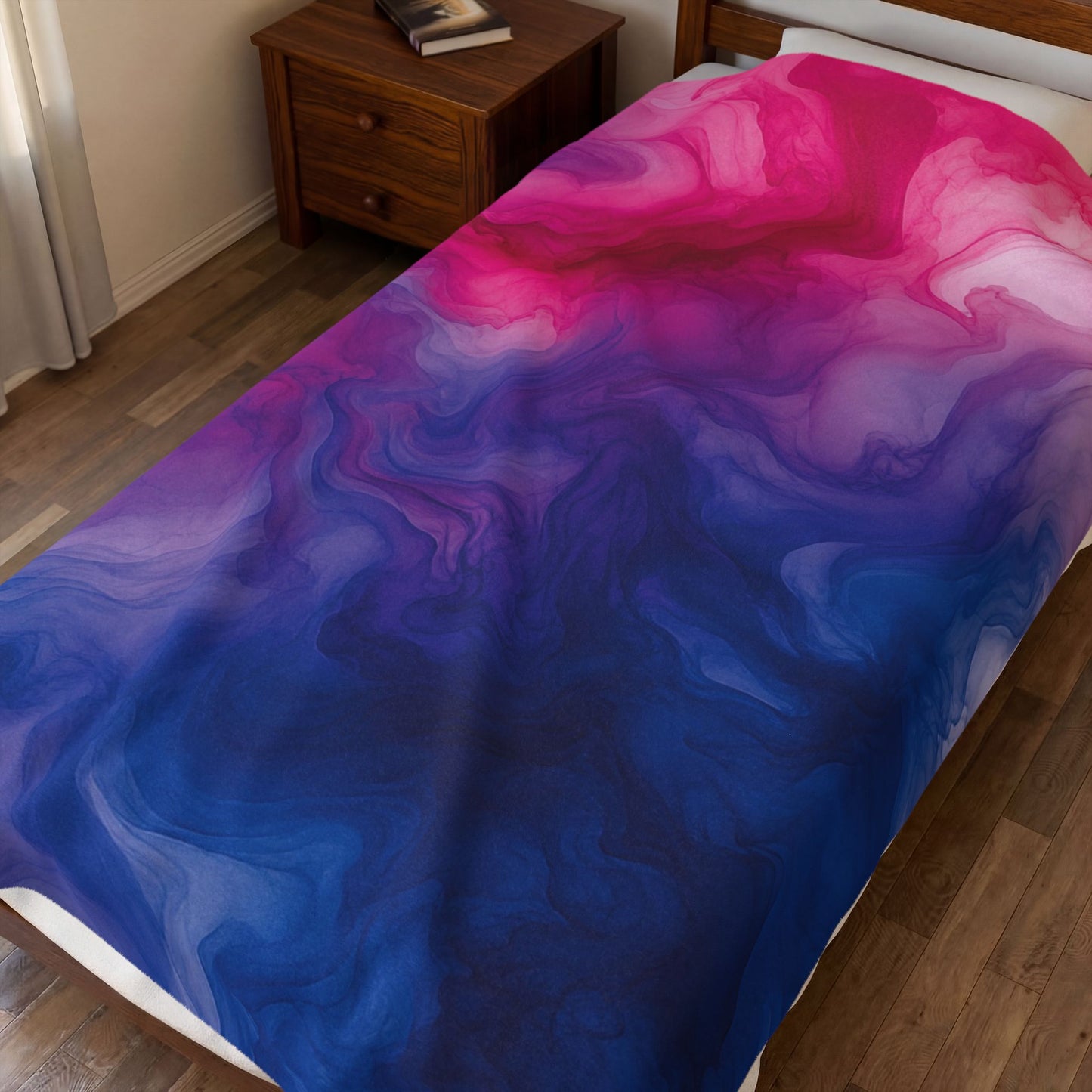 Bisexual Watercolor Marble Swirl Blanket