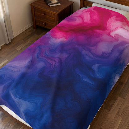 Bisexual Watercolor Marble Swirl Blanket