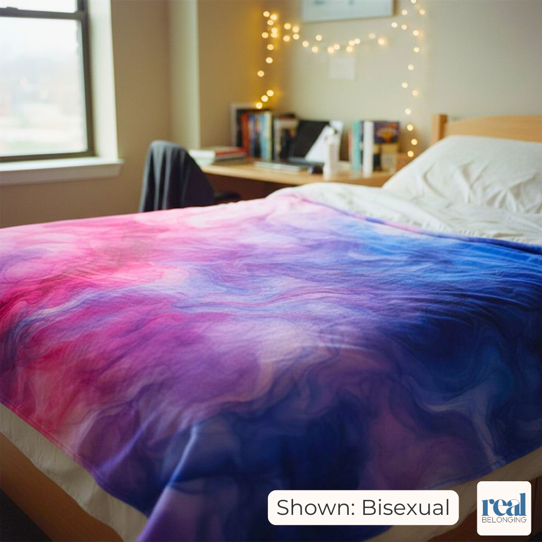 Bisexual Watercolor Marble Swirl Blanket