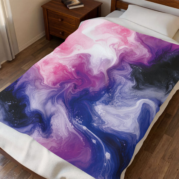 Genderfluid Watercolor Marble Swirl Blanket