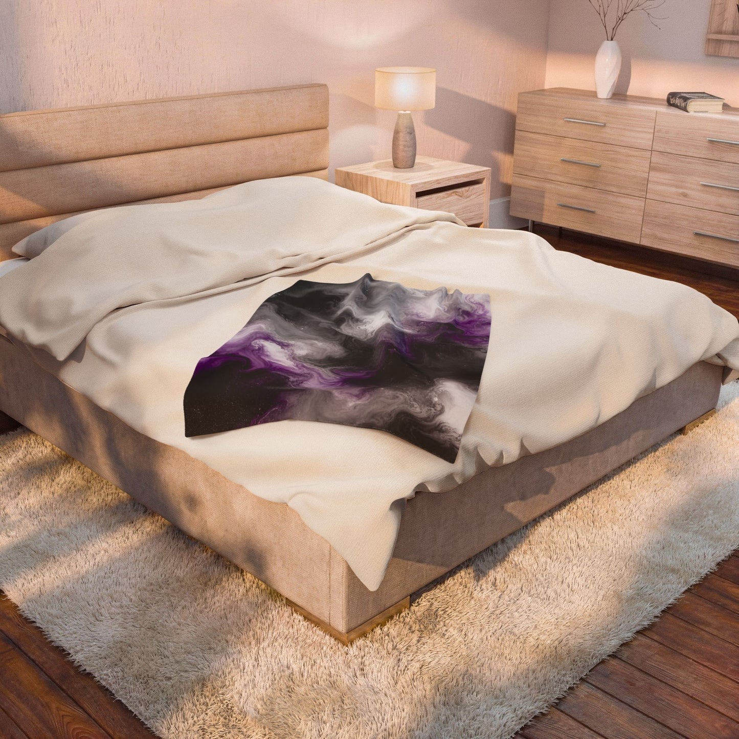 Asexual Watercolor Marble Swirl Blanket