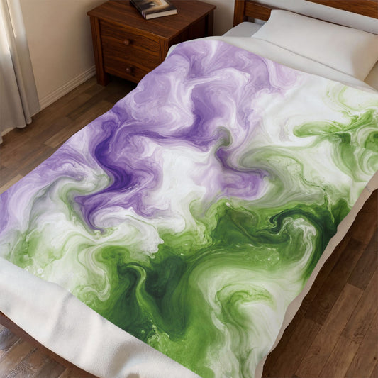 Genderqueer Watercolor Marble Swirl Blanket