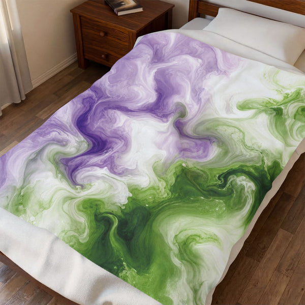 Genderqueer Watercolor Marble Swirl Blanket