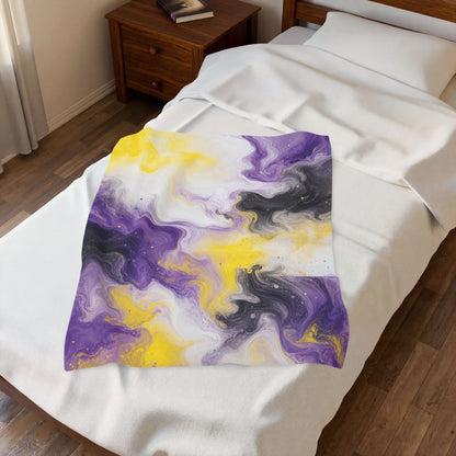 Non-binary Watercolor Marble Swirl Blanket