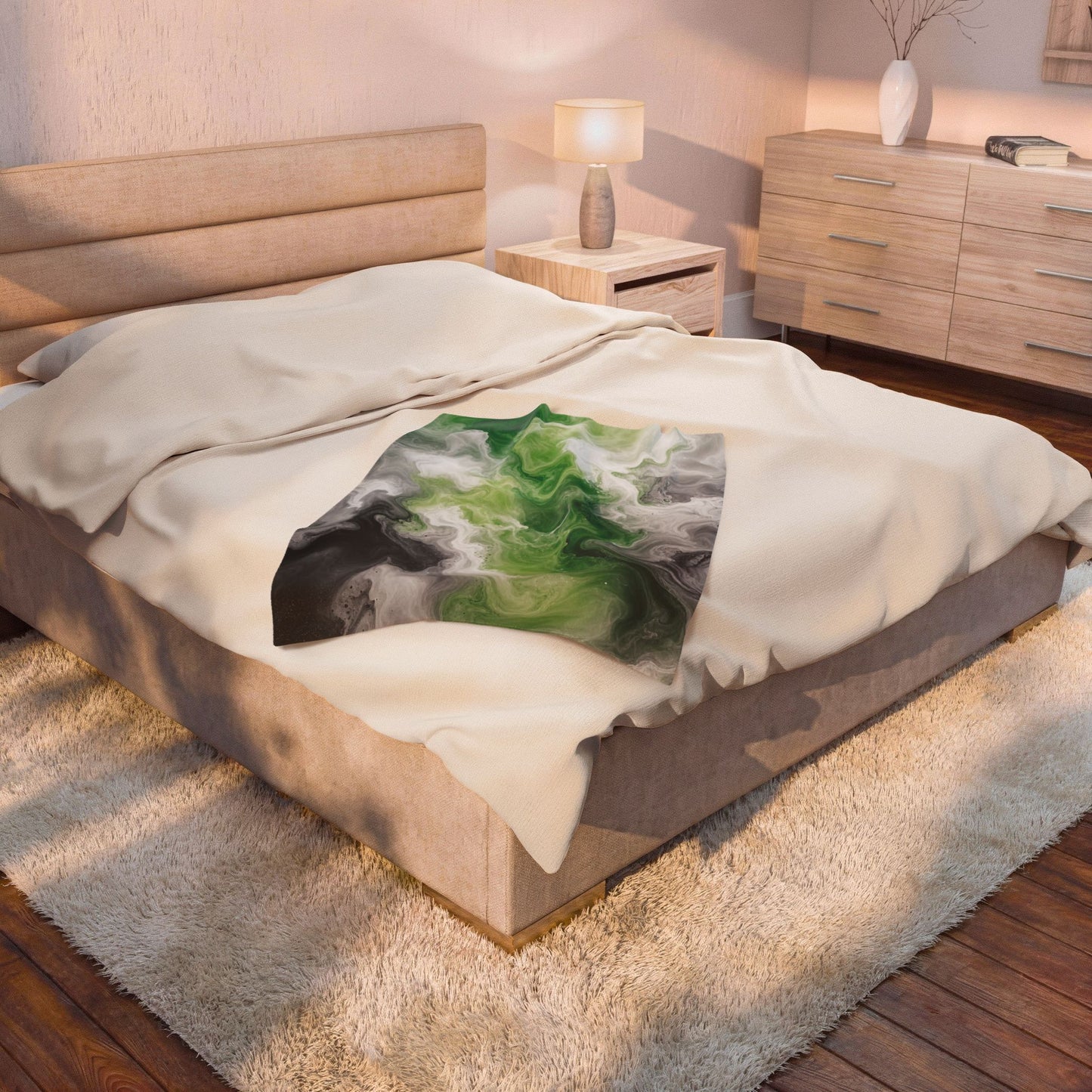 Aromantic Watercolor Marble Swirl Blanket
