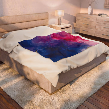 Bisexual Watercolor Marble Swirl Blanket