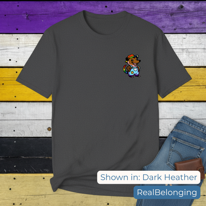 Adorable AF Rainbow Progress Pride Possum T-Shirt | Hillbilly Queer Critter