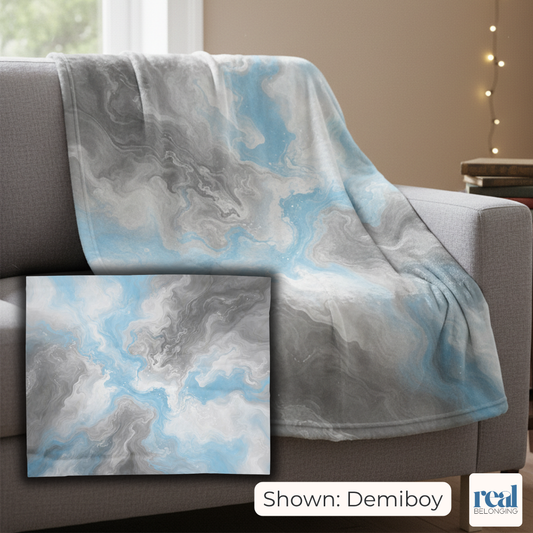Demiboy Watercolor Marble Swirl Blanket