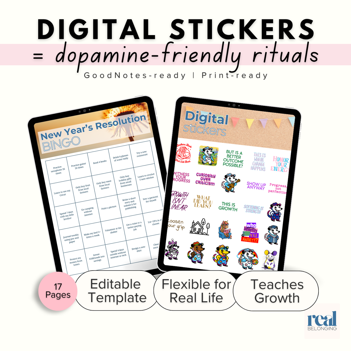 New Year's Resolution BINGO Toolkit solves resolution fatigue by design | Canva Template - Editable, Instant Download
