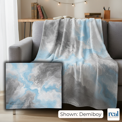 Demiboy Watercolor Marble Swirl Blanket