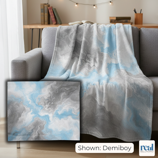 Demiboy Watercolor Marble Swirl Blanket